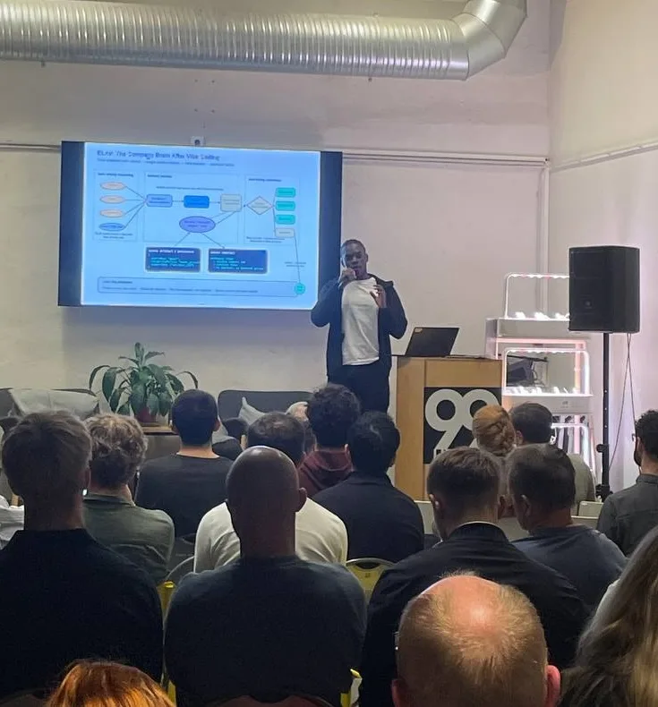 Fathin presenting ELAV to an audience